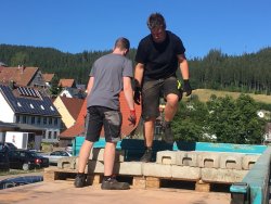 Musikerhock Auf-Abbau