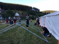 Musikerhock Auf-Abbau