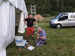 Musikerhock Auf-Abbau