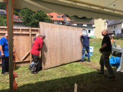 Musikerhock Auf-Abbau
